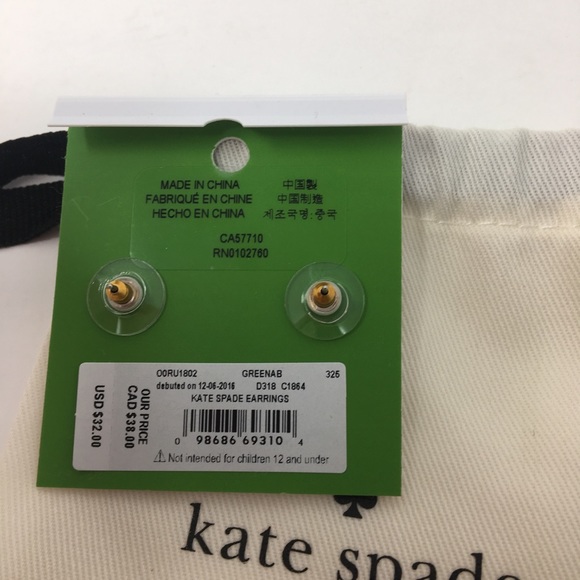 Kate Spade 14K Gumdrop Stud Earrings, Turquoise - Picture 4 of 4